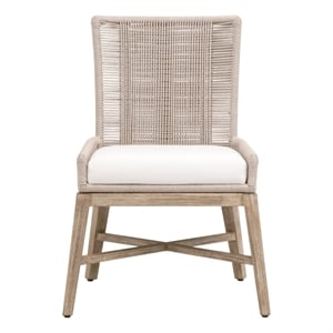 Pemberly Row Rope Back Dining Chair Set of 2 24.5&quotW in Natural Gray