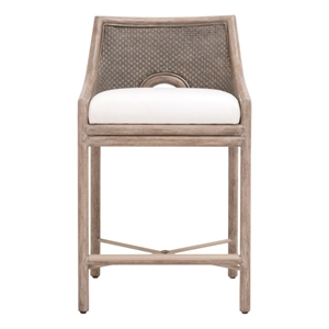 Pemberly Row Contemporary Loom Back Counter Stool 20.75&quotW in French Gray
