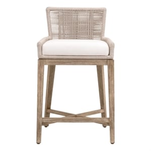 Pemberly Row Rope Back Counter Stool 20.75&quotW in Natural Gray