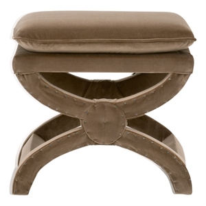 Pemberly Row Pillow Top Ottoman 22.5&quot x 21&quot in Caramel Velvet