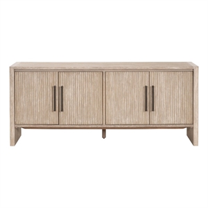 Pemberly Row Reeded Panel Media Sideboard 74&quot x 32&quot in Natural Gray