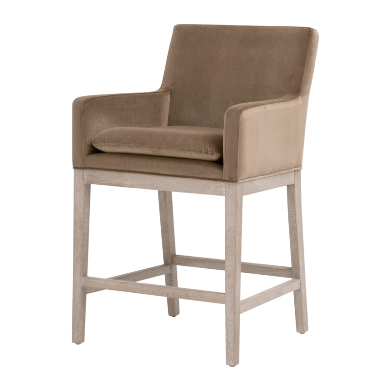 Pemberly Row Velvet Counter Stool 24