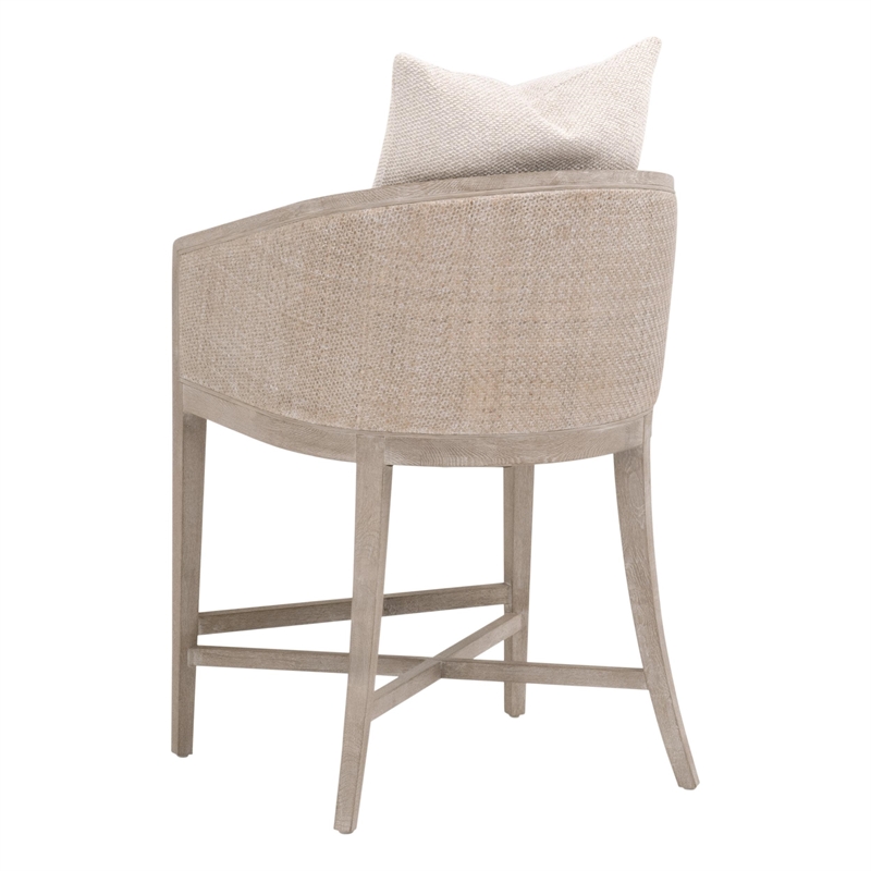 Pemberly Row Rattan and Oak Counter Stool 22.5