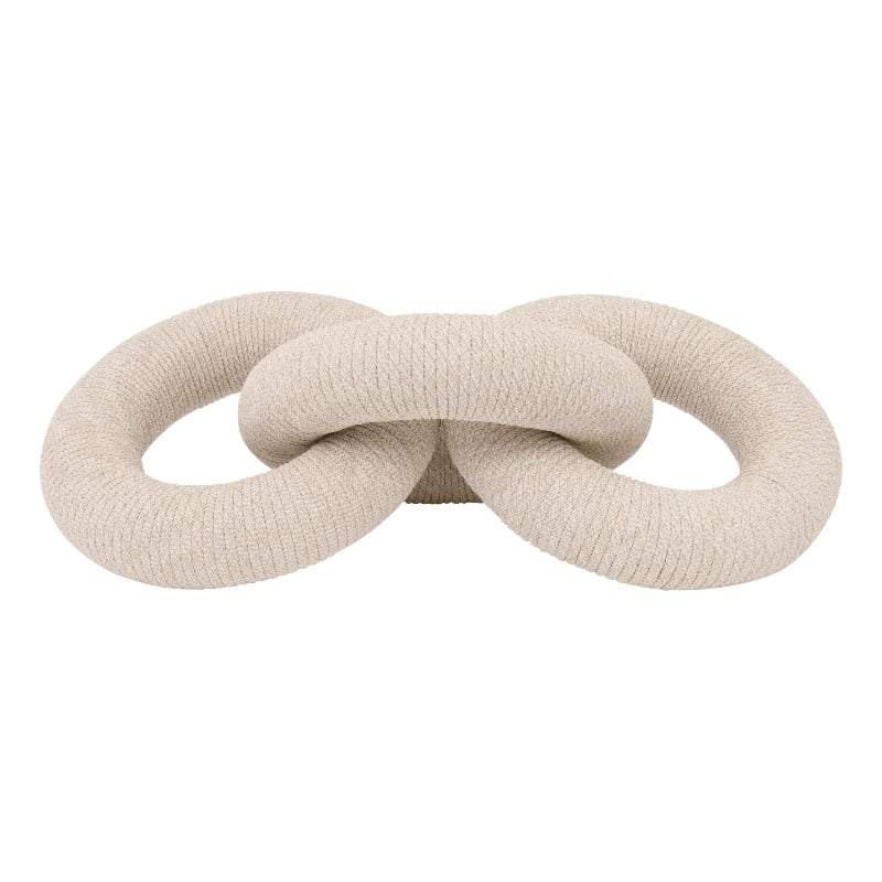 Pemberly Row Handcrafted Rope Chain Link Tabletop Accent in Taupe