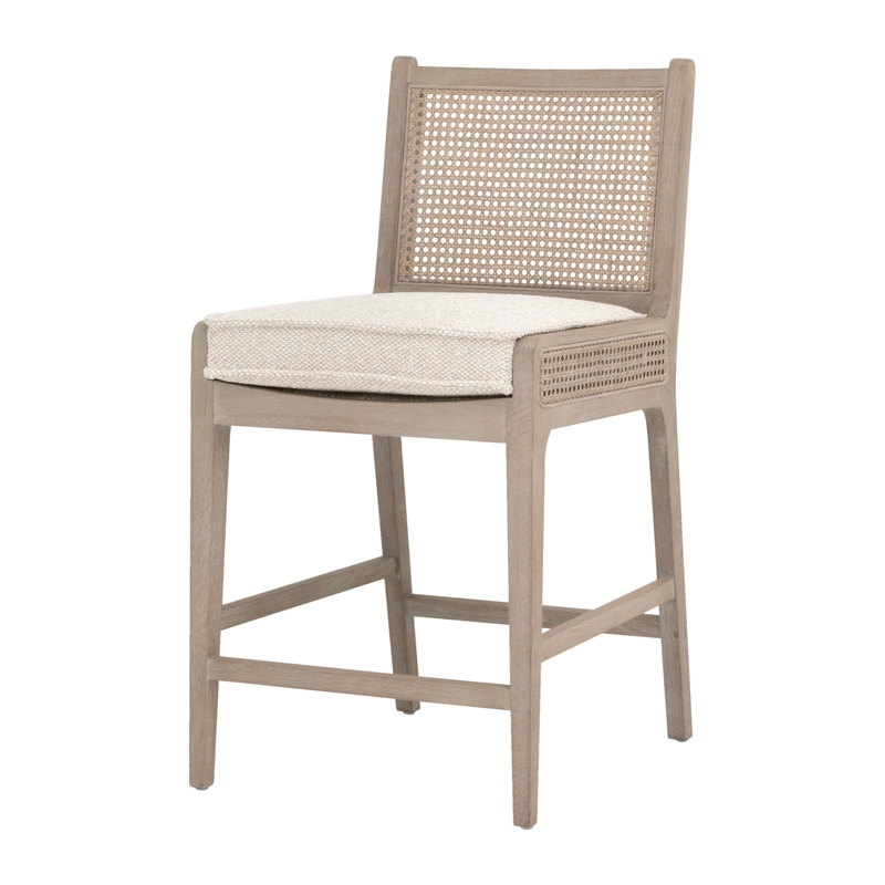 Pemberly Row Oak and Cane Counter Stool 20.75