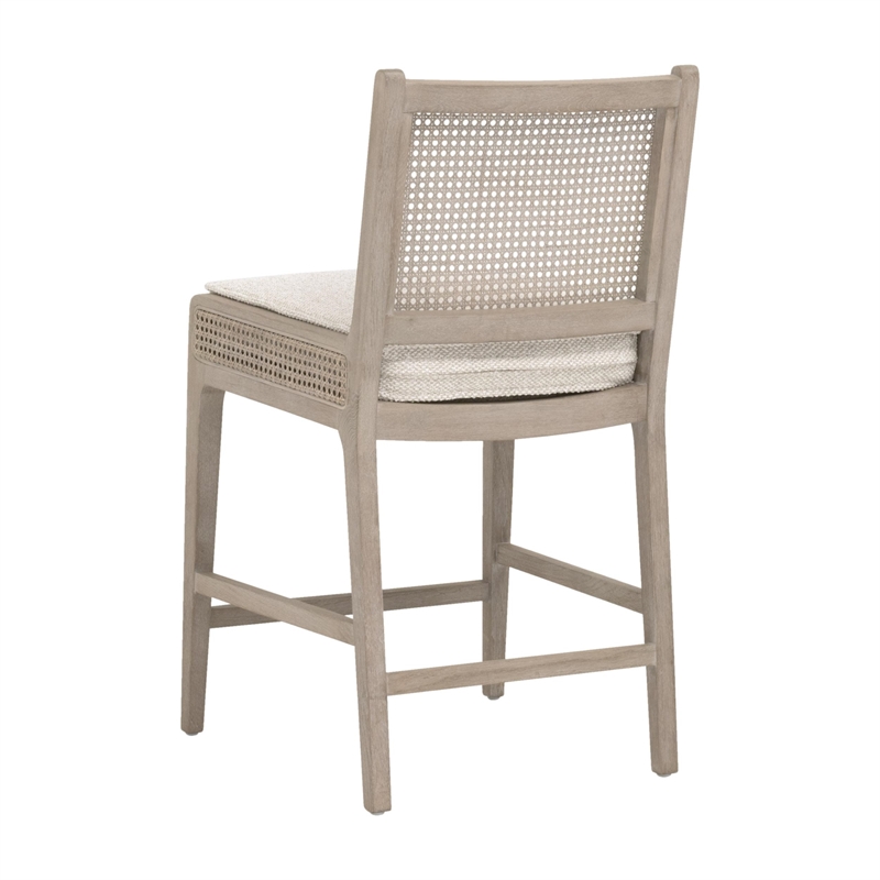 Pemberly Row Oak and Cane Counter Stool 20.75
