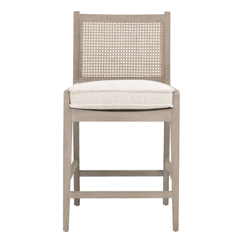 Pemberly Row Oak and Cane Counter Stool 20.75