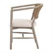 Pemberly Row Oak and Jute Twine Accent Chair in Bisque