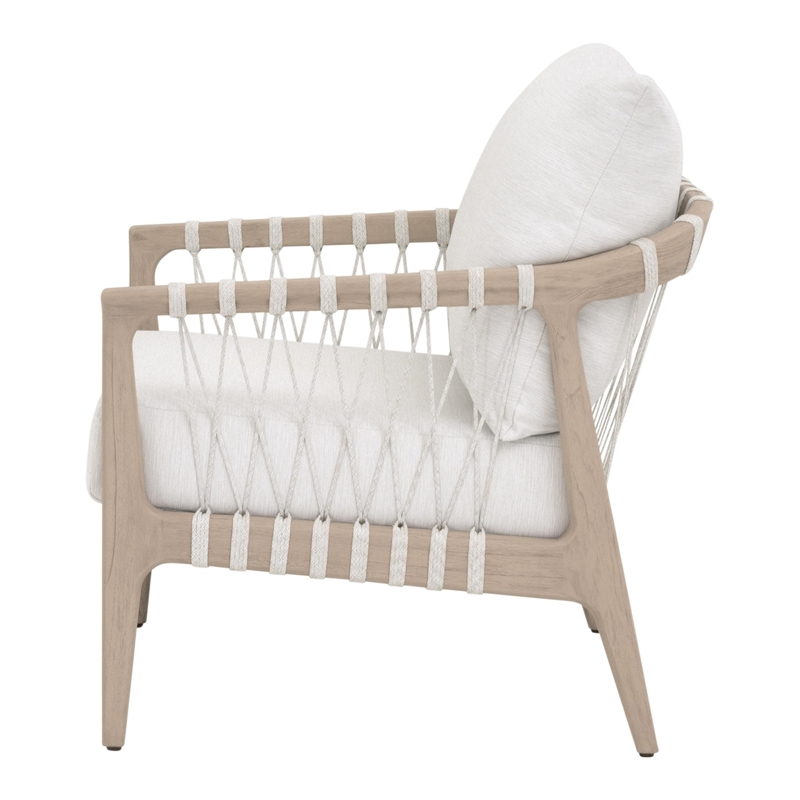 Pemberly Row Outdoor Woven Teak Club Chair 29.75