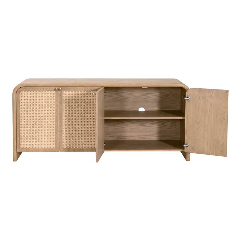 Pemberly Row Cane Inlay 4-Door Media Sideboard 71.5