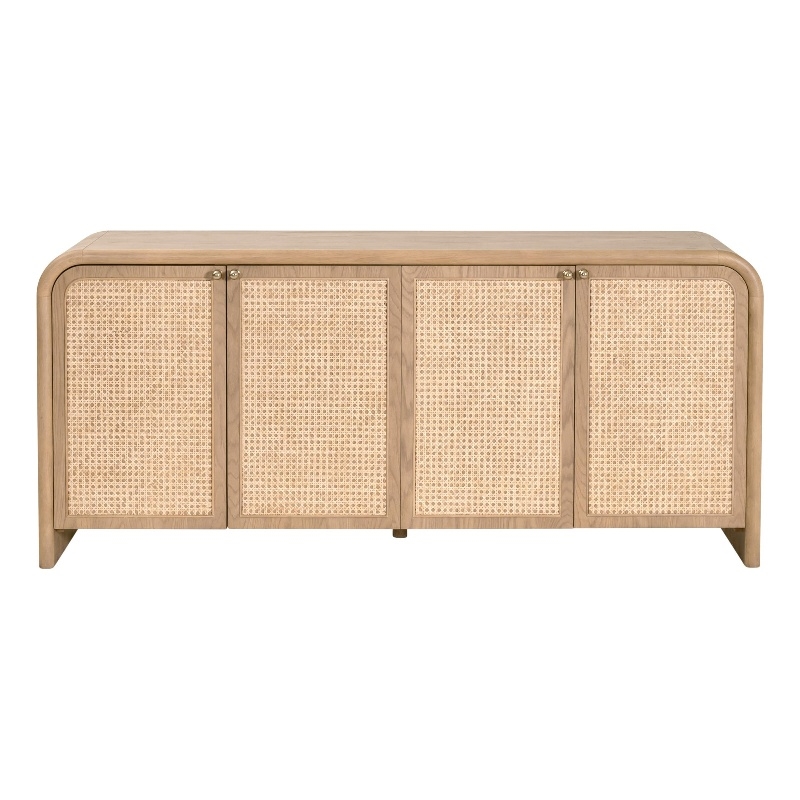 Pemberly Row Cane Inlay 4-Door Media Sideboard 71.5