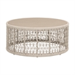 Pemberly Row Outdoor Rope and Teak Round Coffee Table 36