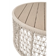 Pemberly Row Outdoor Rope and Teak Round Coffee Table 36