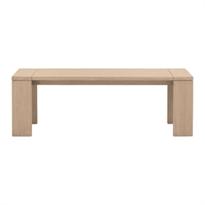 Pemberly Row Solid Teak Outdoor Bench 54&quot x 18.25&quot in Washed Teak