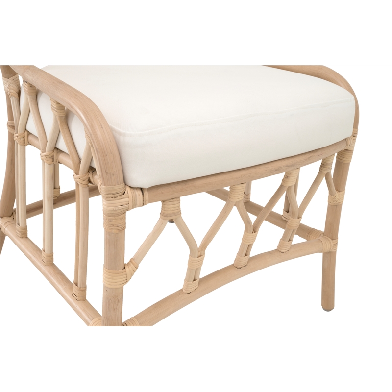 Pemberly Row Hand-Shaped Rattan Dining Chair in Natural (Set of 2)