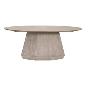 Pemberly Row Oval Pedestal Dining Table 78&quot x 30&quot in Natural Gray Ash