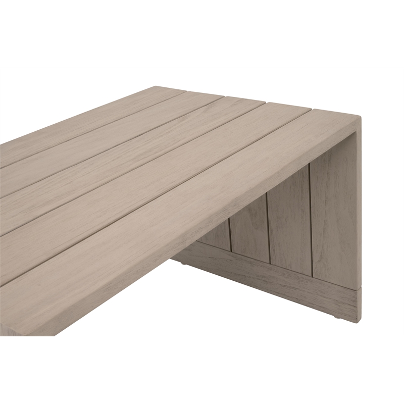 Pemberly Row Outdoor 2-Piece Teak and Rope Coffee Table 50
