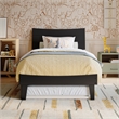 Pemberly Row Twin Solid Wood Platform Bed with Twin Trundle in Black
