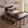 Pemberly Row Twin XL Solid Wood Platform Bed with Trundle in Black