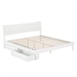 Pemberly Row King Solid Wood Platform Bed with Storage Drawers in White