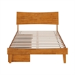 Pemberly Row Full Solid Wood Platform Bed with Storage Drawers in Light Toffee