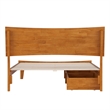 Pemberly Row Full Solid Wood Platform Bed with Storage Drawers in Light Toffee