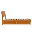 Pemberly Row Full Solid Wood Platform Bed with Storage Drawers in Light Toffee