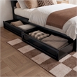 Pemberly Row Full Solid Wood Platform Bed with Storage Drawers in Black