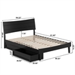 Pemberly Row Full Solid Wood Platform Bed with Storage Drawers in Black