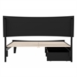 Pemberly Row Full Solid Wood Platform Bed with Storage Drawers in Black