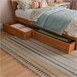 Pemberly Row Twin Solid Wood Platform Bed with Storage Drawers in Light Toffee
