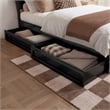 Pemberly Row Twin XL Solid Wood Platform Bed with Storage Drawers in Black