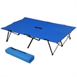 Pemberly Row Extra Wide Folding Camping Cot for Adults Portable Steel Frame Blue