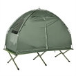 Pemberly Row Portable Folding Camping Cot with Steel Frame in Green