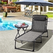 Pemberly Row Reclining Chaise Lounge Chair Steel and Polyester in Grey