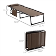Pemberly Row Reclining Chaise Lounge Chair Steel and Polyester in Brown