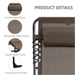 Pemberly Row Reclining Chaise Lounge Chair Steel and Polyester in Brown