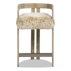 Pemberly Row 26.5&quot Low Back Counter Stool in Natural Blonde Ash Wood