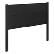 Pemberly Row Queen Mid-Century Panel Solid Wood Headboard in Black
