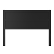 Pemberly Row Queen Mid-Century Panel Solid Wood Headboard in Black