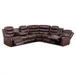 Pemberly Row 6-Seater L-Shape Reclining Sectional Sofa in Brown Faux Leather