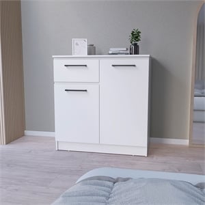 Pemberly Row Contemporary Bedroom Dresser in White Engineered Wood