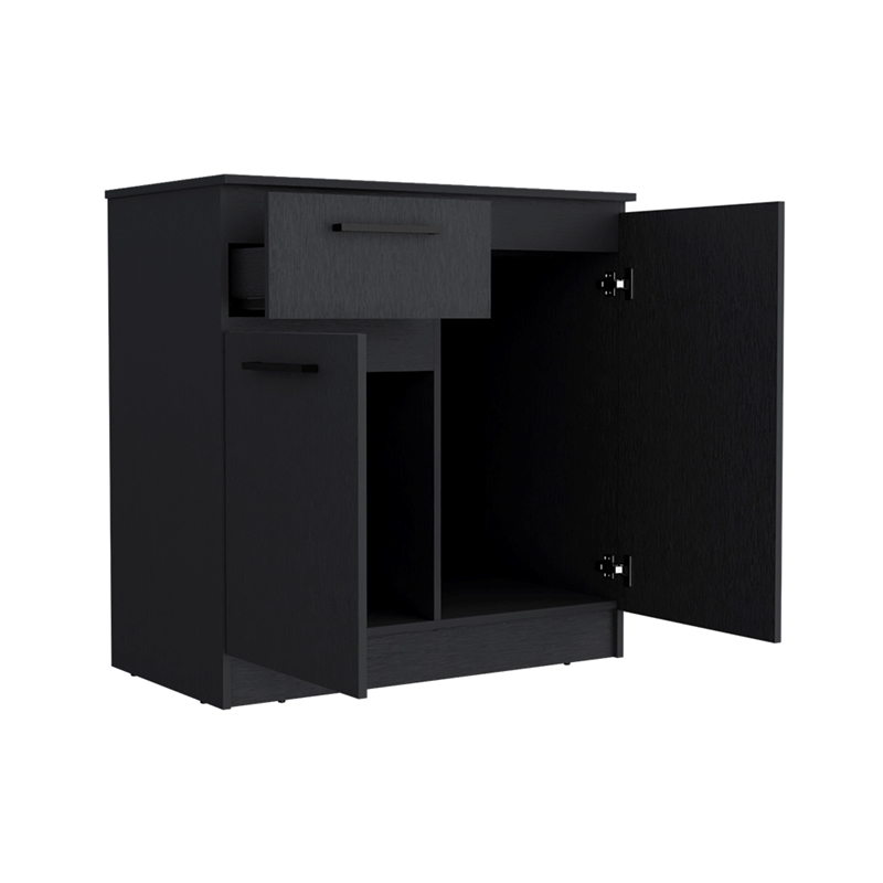 Pemberly Row Contemporary Bedroom Dresser in Black Manufactured Wood