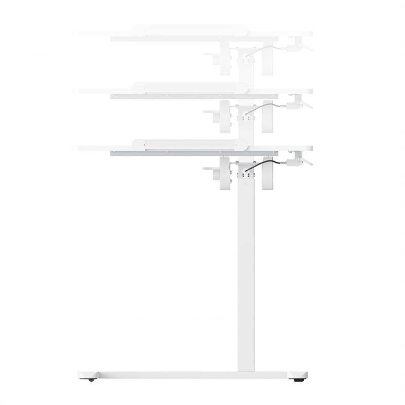 Pemberly Row Sit-to-Stand Rolling Adjustable Laptop Cart in White