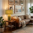 Pemberly Row Contemporary Moonlight Table Lamp with Avocado Fabric Shade