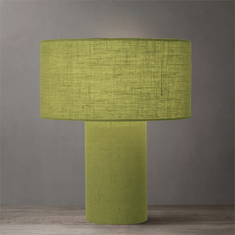 Pemberly Row Contemporary Moonlight Table Lamp with Avocado Fabric Shade