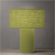 Pemberly Row Contemporary Moonlight Table Lamp with Avocado Fabric Shade