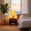 Pemberly Row Contemporary Moonlight Table Lamp with Mustard Fabric Shade