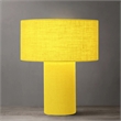 Pemberly Row Contemporary Moonlight Table Lamp with Mustard Fabric Shade