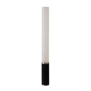 Pemberly Row Tambo Cylindro 60&quot Accent Floor Lamp in Black Oak and Satin Nickel